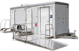 ADA Handicapped Bathroom Trailer Rentals in Illinois With Wheelchair Ramp